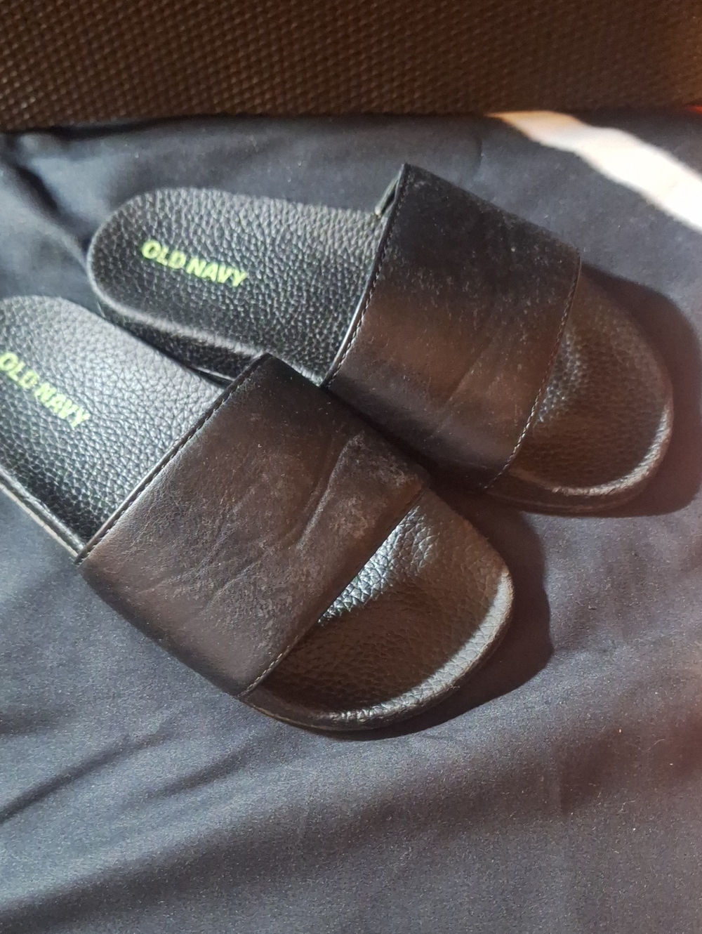Old Navy Kids Black Slide Sandals with Textured Footbed